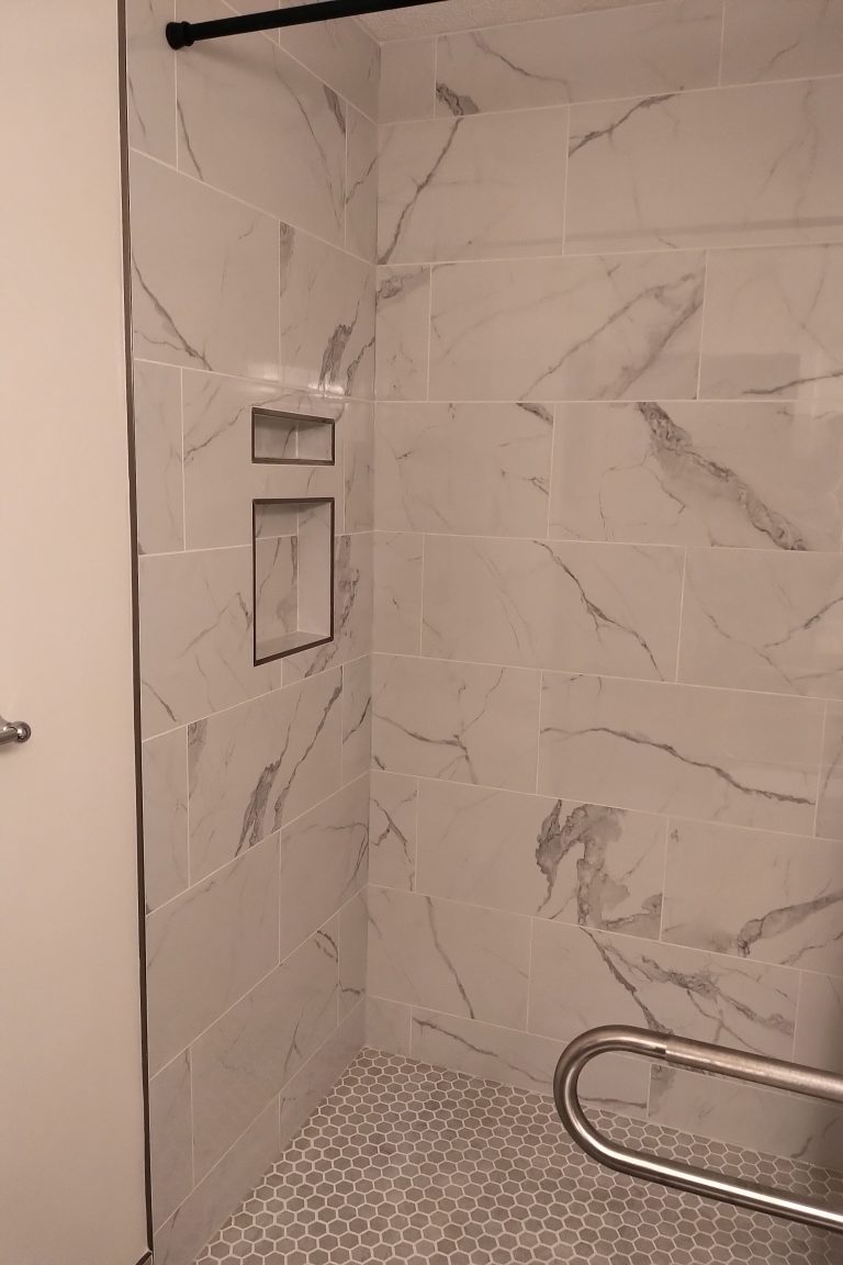 Accessible bathroom with walk in shower