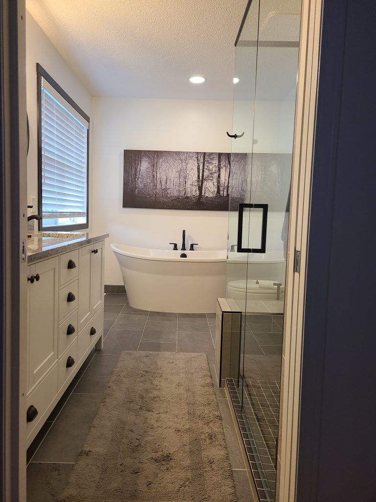Bright ensuite with double vanity